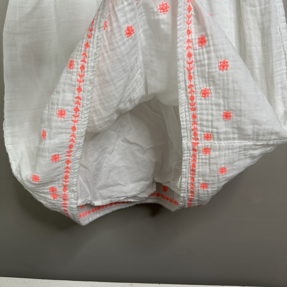 GAP Women's Cotton Cover Up White Pink Embroidery Detail Summer Dress Sz S‎ - Picture 3 of 6